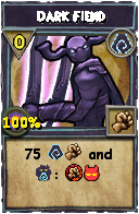 Wizard101 Shadow spell card: Dark Fiend, Spell ID 1843