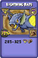 Wizard101 Storm spell card: Lightning Bats, Spell ID 1385