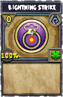 Wizard101 Shadow spell card: Lightning Strike, Spell ID 1175