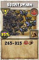 Wizard101 Balance spell card: Locust Swarm, Spell ID 1304