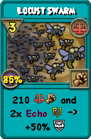 Wizard101 Balance spell card: Locust Swarm, Spell ID 1306