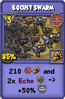 Wizard101 Balance spell card: Locust Swarm, Spell ID 1306