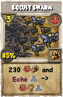 Wizard101 Balance spell card: Locust Swarm, Spell ID 1305