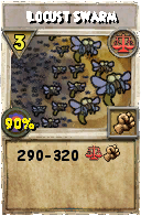 Wizard101 Balance spell card: Locust Swarm, Spell ID 1317