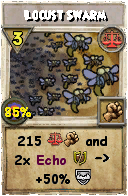 Wizard101 Balance spell card: Locust Swarm, Spell ID 1319