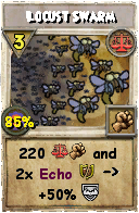 Wizard101 Balance spell card: Locust Swarm, Spell ID 1267