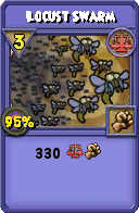 Wizard101 Balance spell card: Locust Swarm, Spell ID 1281