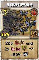 Wizard101 Balance spell card: Locust Swarm, Spell ID 1283