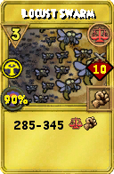 Wizard101 Balance spell card: Locust Swarm, Spell ID 1565