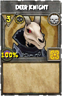 Wizard101 Death spell card: Deer Knight, Spell ID 1615