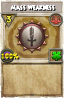 Wizard101 Balance spell card: Mass Weakness, Spell ID 1479