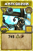 Wizard101 Myth spell card: Mystic Colossus, Spell ID 1571