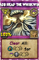 Wizard101 Storm spell card: Mob Reap the Whirlwind, Spell ID 1923