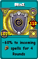 Wizard101 Storm spell card: Brace, Spell ID 1868