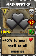 Wizard101 Death spell card: Mass Infection, Spell ID 1231