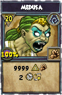 Wizard101 Shadow spell card: Medusa, Spell ID 1543