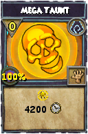 Wizard101 Shadow spell card: Mega Taunt, Spell ID 1606