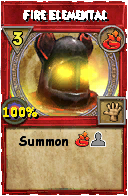 Wizard101 Fire spell card: Fire Elemental, Spell ID 1352