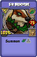 Wizard101 Life spell card: Sir Bedevere, Spell ID 1824
