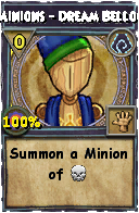 Wizard101 Shadow spell card: Minions - Dream Belloq, Spell ID 1584