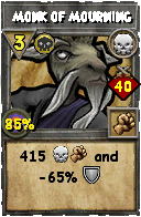 Wizard101 Death spell card: Monk of Mourning, Spell ID 1272