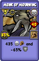 Wizard101 Death spell card: Monk of Mourning, Spell ID 1270