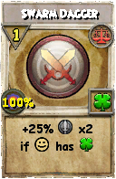 Wizard101 Balance spell card: Swarm Dagger, Spell ID 1237