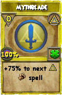 Wizard101 Myth spell card: Mythblade, Spell ID 1531