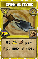 Wizard101 Myth spell card: Spinning Scythe, Spell ID 1148