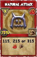 Wizard101 Fire spell card: Natural Attack, Spell ID 1016