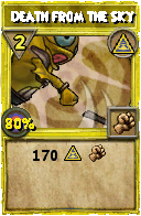 Wizard101 Myth spell card: Death from the Sky, Spell ID 1195