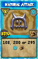 Wizard101 Ice spell card: Natural Attack, Spell ID 1143