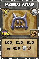 Wizard101 Death spell card: Natural Attack, Spell ID 1985