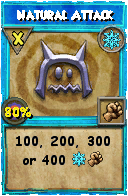 Wizard101 Ice spell card: Natural Attack, Spell ID 1288