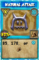 Wizard101 Ice spell card: Natural Attack, Spell ID 1797