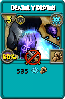 Wizard101 Ice spell card: Deathly Depths, Spell ID 1799