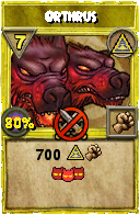 Wizard101 Myth spell card: Orthrus, Spell ID 1816