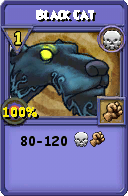 Wizard101 Death spell card: Black Cat, Spell ID 1907