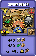 Wizard101 Balance spell card: Spirit Blast, Spell ID 1434