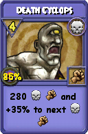Wizard101 Death spell card: Death Cyclops, Spell ID 1763