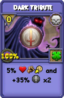 Wizard101 Death spell card: Dark Tribute, Spell ID 1336