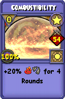 Wizard101 Star spell card: Combustibility, Spell ID 1726