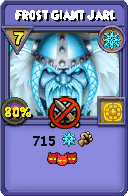 Wizard101 Ice spell card: Frost Giant Jarl, Spell ID 1926