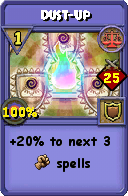 Wizard101 Balance spell card: Dust-Up, Spell ID 1619