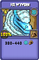 Wizard101 Ice spell card: Ice Wyvern, Spell ID 1719