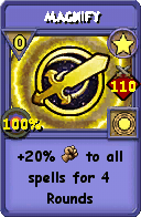 Wizard101 Star spell card: Magnify, Spell ID 1782