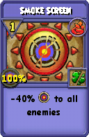 Wizard101 Fire spell card: Smoke Screen, Spell ID 1205