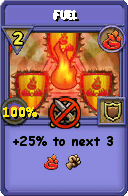 Wizard101 Fire spell card: Fuel, Spell ID 1669