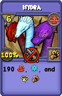 Wizard101 Balance spell card: Hydra, Spell ID 1367