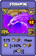 Wizard101 Storm spell card: Stormwing, Spell ID 1103